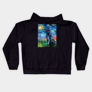 Black Labrador Night Kids Hoodie